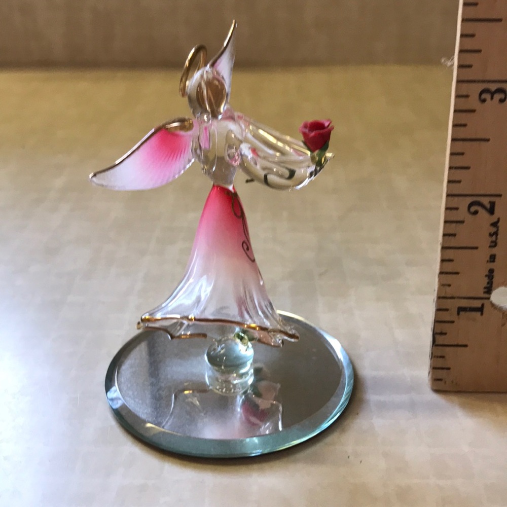Vintage Glass Baron Angel with Roses - Picture 5 of 6